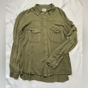 Olive green button up shirt